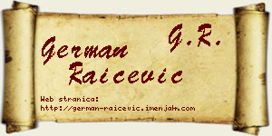 German Raičević vizit kartica